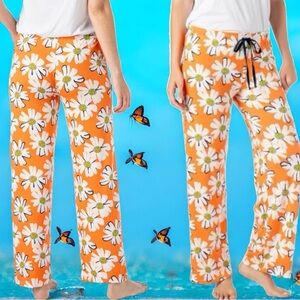 NEW Hello Mello Lazy Daisy Orange Lounge Pajama Comfy Pants Size XL/XXL